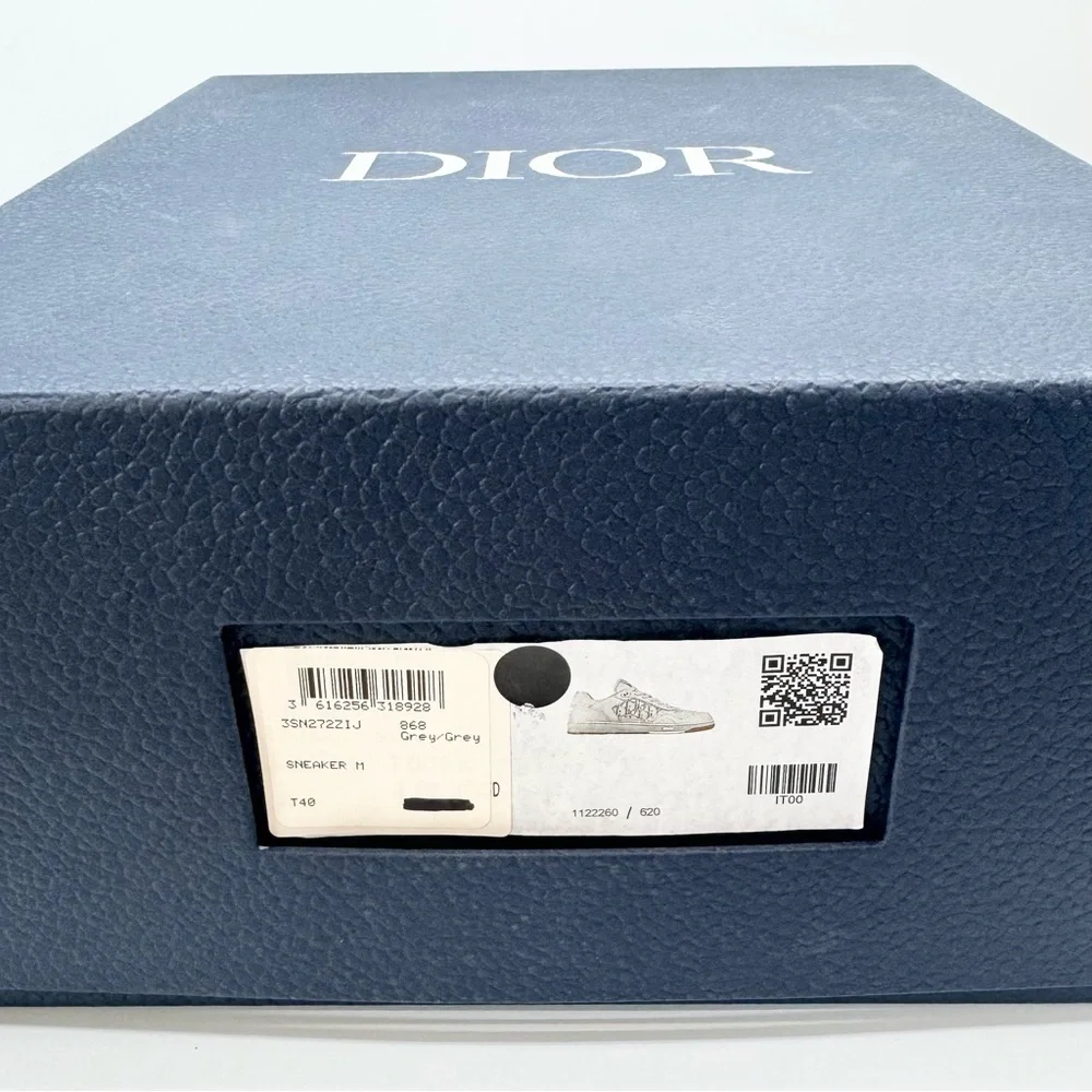 NEW Men Dior Grey B27 Low Top CD Diamond Logo Sneakers Trainers Lace Up Shoes